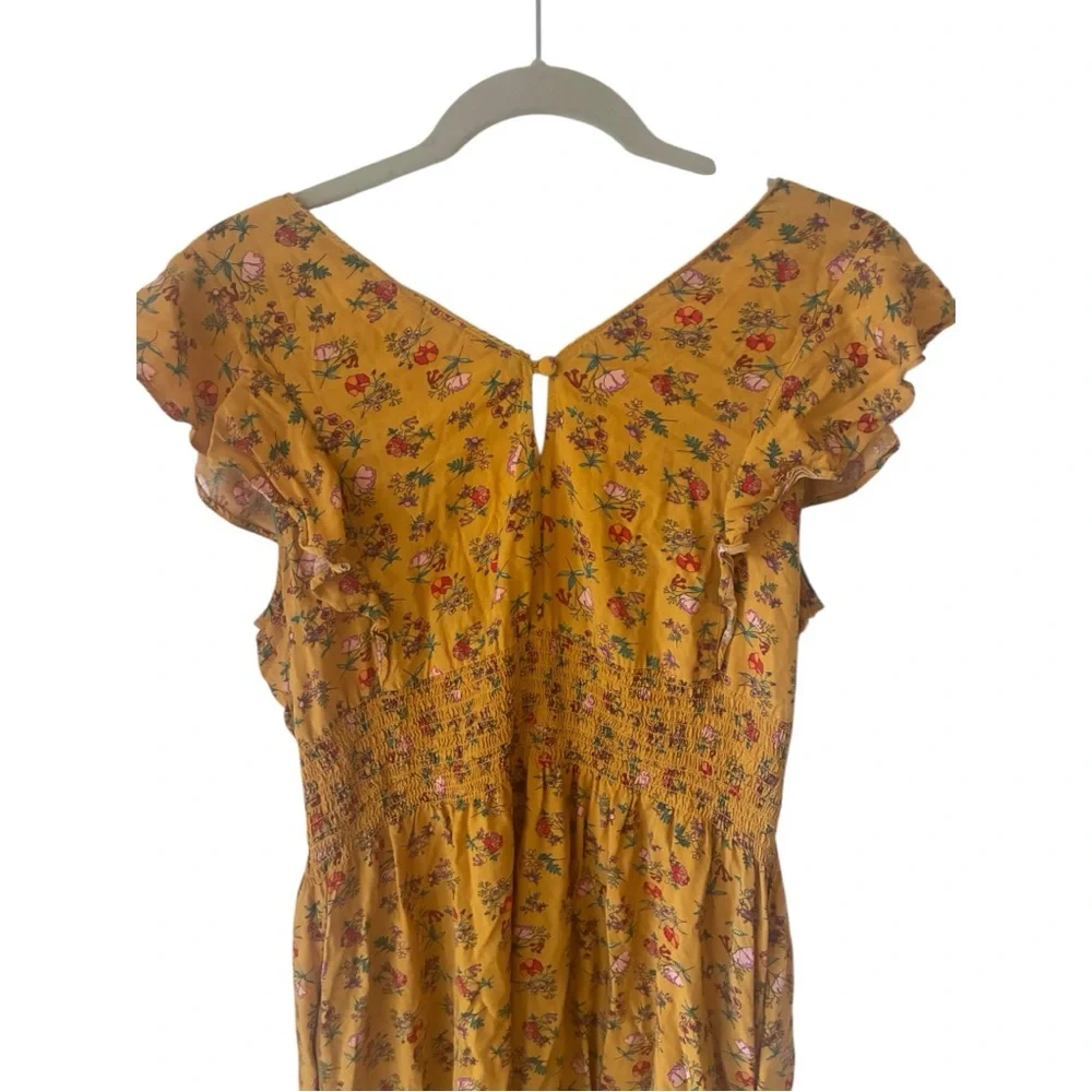 Matilda Jane Women's Fantasy Fancy Dress Yellow Floral Smocked Ruffle S - Picture 4 of 6